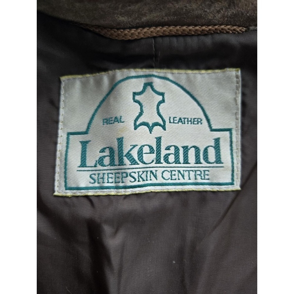 Vintage Beige Suede Bomber Jacket Knit Wool Waist Fall Winter Lakeland Leather - Picture 12 of 12